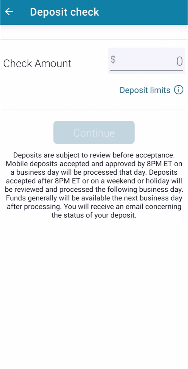 Mobile Deposit: Screenshot 2